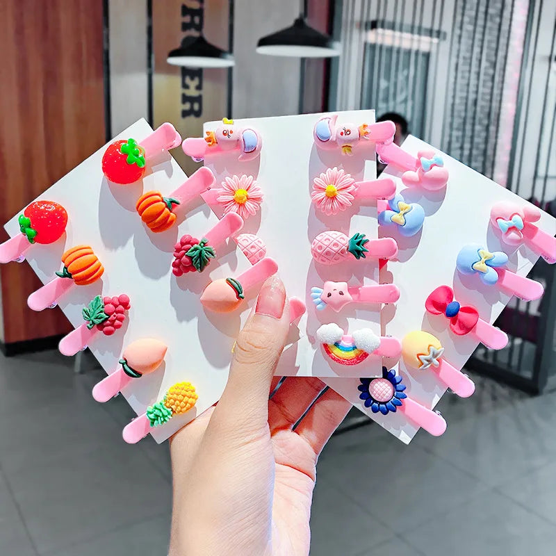 10PCS/Set New Girls Cute Cartoon Ice Cream Unicorn Hair Clips Kids Lovely Hairpins Headband Barrettes Fashion Hair Accessories