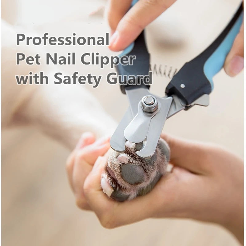 Professional Pet Nail Clipper with Safety Guard  Stainless Steel Scissors Cat Dog for Claw Care Grooming Supplies Size Fits