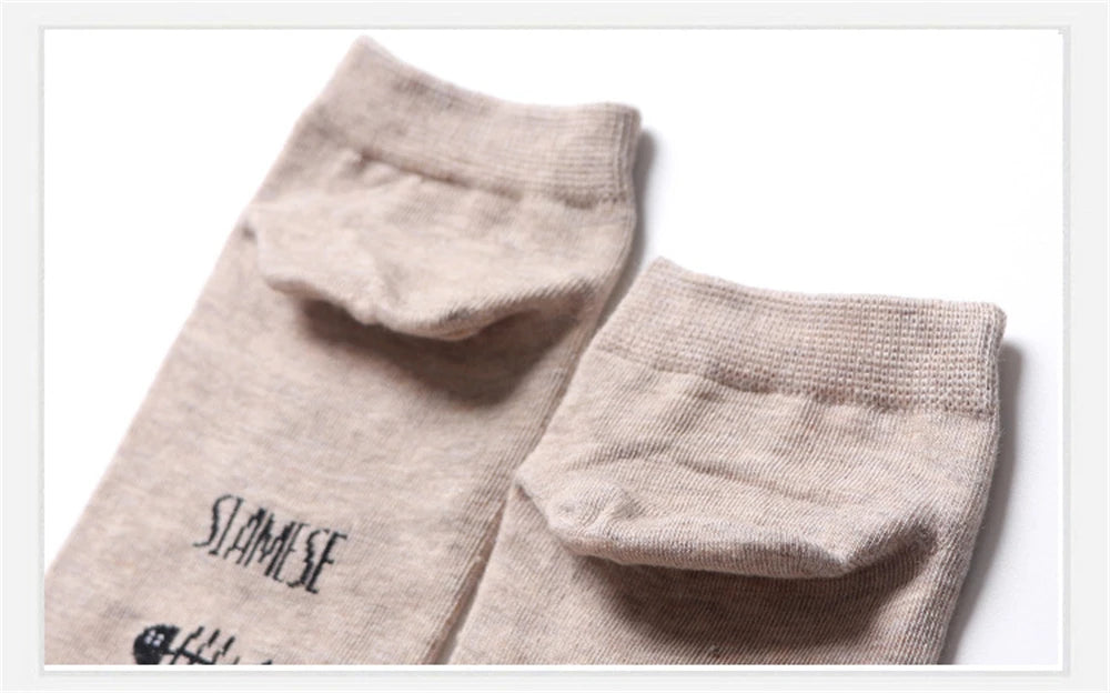 New Women Animal Ankle Socks With Letters Cat Kitten Pet For Elder Children Or Adult Unisex Sokken Novel Gift Dropship