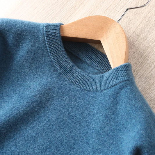 Men's 100% Pure Cashmere Knitted Jumpers, Winter Sweater, High Quality Pullovers, Tops, Thick Clothes, 8Colors, Oneck, Hot Sale