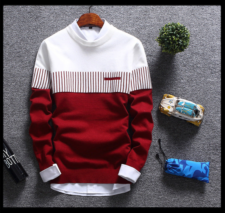 New Autumn Pullovers Men Fashion Stripe Causal Knitted Sweaters Pullovers Mens Slim Fit O Neck Knitwear Mens Brand Clothing 2023