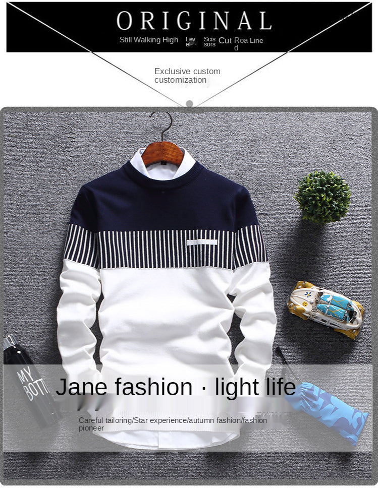 New Autumn Pullovers Men Fashion Stripe Causal Knitted Sweaters Pullovers Mens Slim Fit O Neck Knitwear Mens Brand Clothing 2023