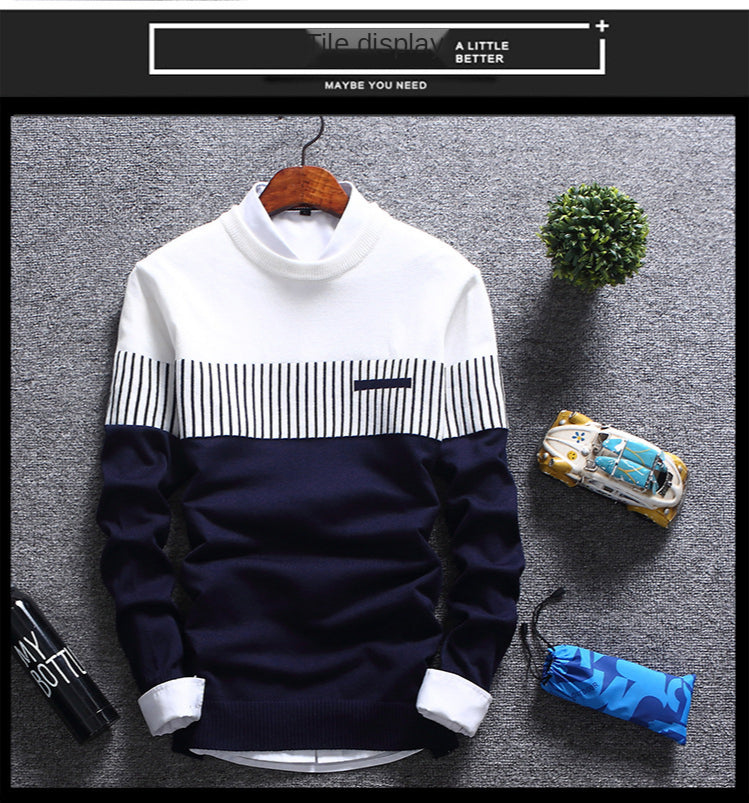 New Autumn Pullovers Men Fashion Stripe Causal Knitted Sweaters Pullovers Mens Slim Fit O Neck Knitwear Mens Brand Clothing 2023