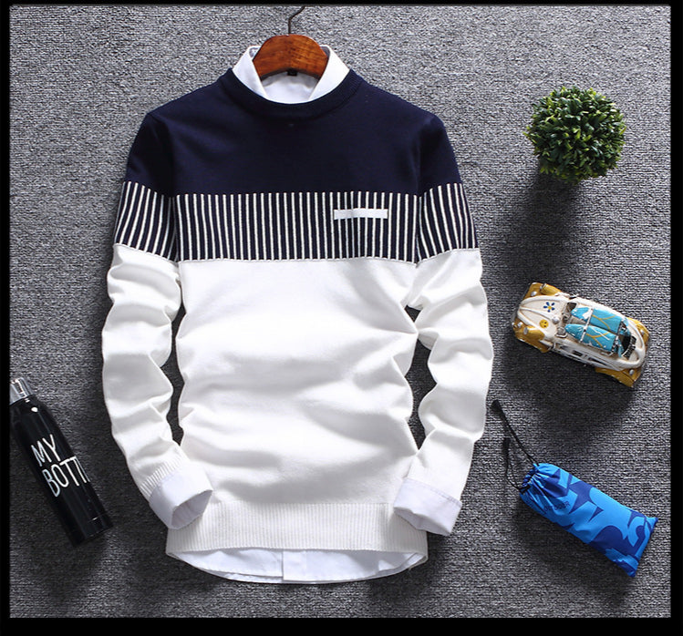 New Autumn Pullovers Men Fashion Stripe Causal Knitted Sweaters Pullovers Mens Slim Fit O Neck Knitwear Mens Brand Clothing 2023