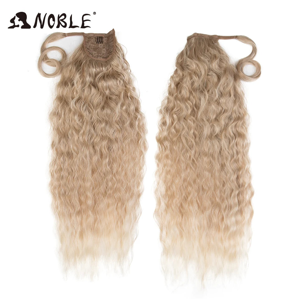 Noble 30 Inch Long Curly Ponytail Wrap Around Ponytail Clip in Hair Extensions Natural Hairpiece Headwear Synthetic Hair