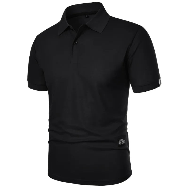 Summer Mens Short Sleeve Polo Shirt Solid Color Breathable Tshirts Lapel Streetwear Lightweight Fitness T Shirts Solid Color Top