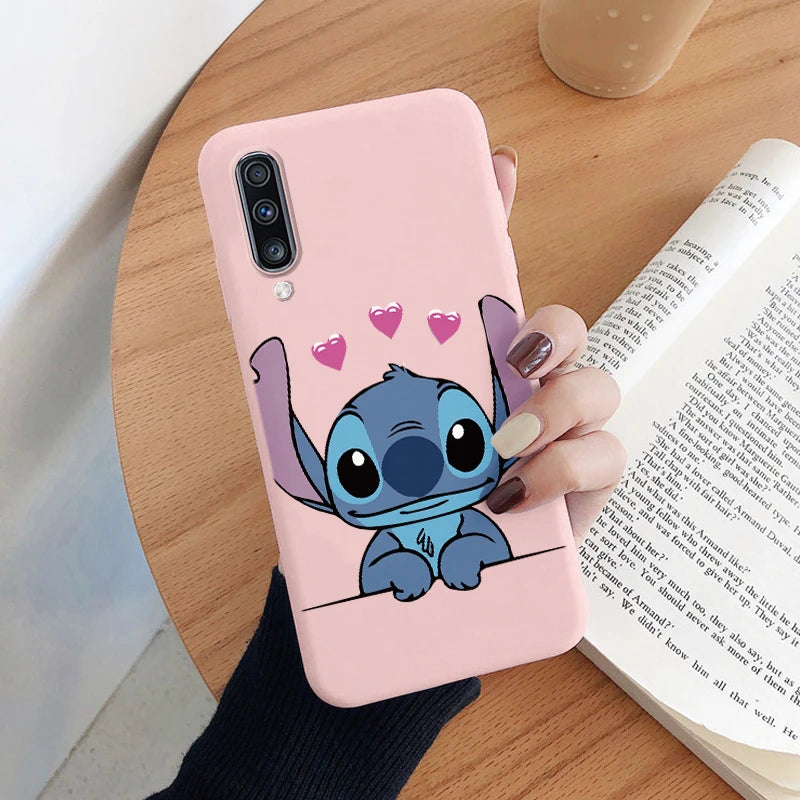 For Samsung Galaxy A70 A50 A50S A30S Camera Protect Soft Cover Silicone Cute Cartoon Lilo Stitch Case Funda For Samsung A 50 Bag