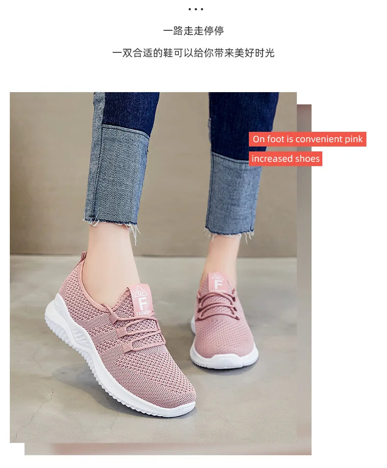 Women's shoes 2024 mesh breathable comfortable sports shoes soft sole lightweight fashion casual shoes