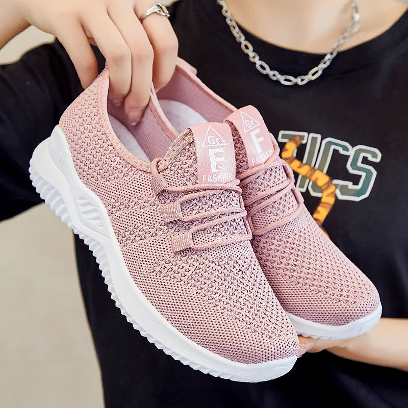 Women's shoes 2024 mesh breathable comfortable sports shoes soft sole lightweight fashion casual shoes