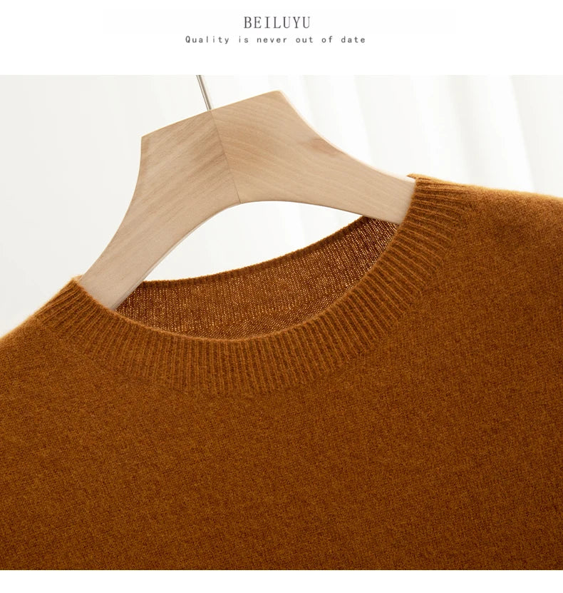 Spring Summer Men's Short Sleeved Pure Wool T-Shirt Sweater O-neck Solid Color Loose Pullover Knitted Sweater Casual Top