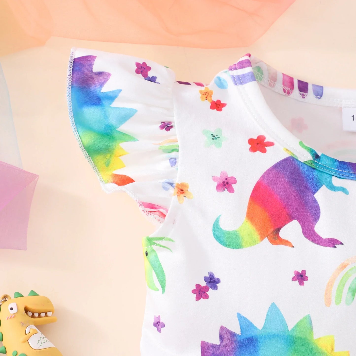 New Dinosaur Unicorn Dress Kids Girl Clothes Summer Short Sleeve Casua Fashion Birthday Baby Girl Dress 2 3 4 5 6 7 8 Years Old