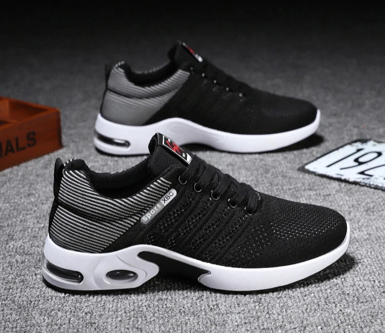 New Trendy Fashion Shoes Men's Breathable Lace-Up Running Shoes Light Casual Sports Wear Resistant Mesh Shoes