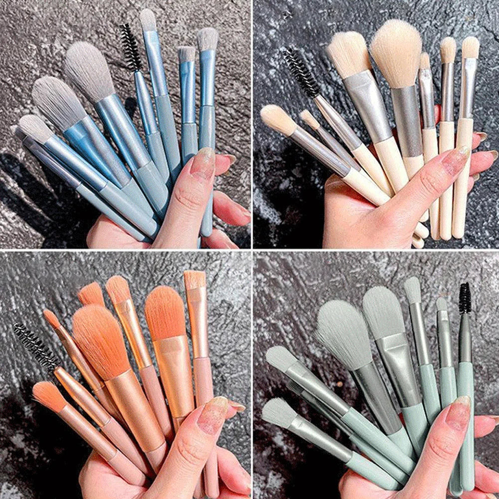 8Pcs Cosmetics Foundation Blush Powder Eyeshadow Blending Makeup Brush Soft Fluffy Makeup Brushes Beauty Tools Make Up Brushes