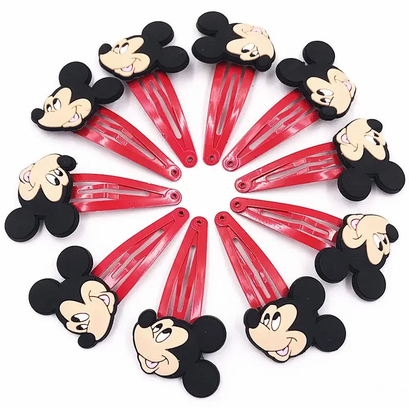 10PCS Mickey Minnie Disney Elastic Hair Rubber Band Headband Hair Accessories Girls Cartoon Hair Gum Hair Bows Korean