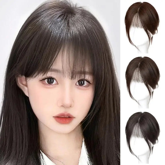 French Style Fake Bangs Natural 3D Air Figure Eight Front Wig Patchwork Air Bangs Wig Female