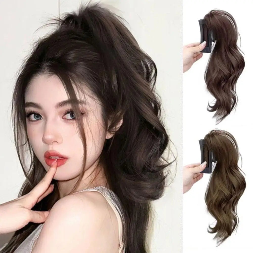 Synthetic Ponytail Extension Claw Clip Style Ponytail Extension Short Wave Curly Hair Women's Half Tied Ponytail Grip Wig