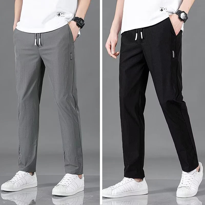 Men's Trousers Casual Solid Breathable Slim Straight Pants Male Joggers Thin Quick Dry Sweatpants Sports Pants Hiking Pants Men