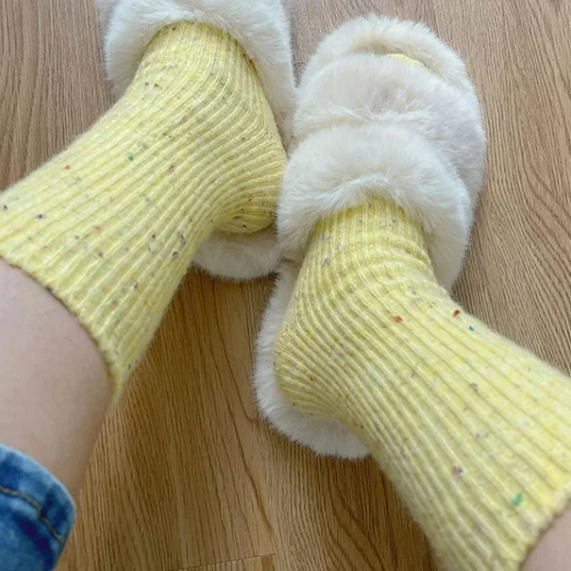 1pairs Soft Socks Women's Female Winter Warm Women Socks Super Thicker Solid Sheep Wool Against Cold Snow Thermal Socks