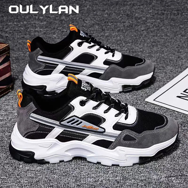 Oulylan Men's Breathable Mesh Running Sneakers Running Shoes Anti-skid Sports Running Shoes Men Fashion Sports Outdoor Shoes