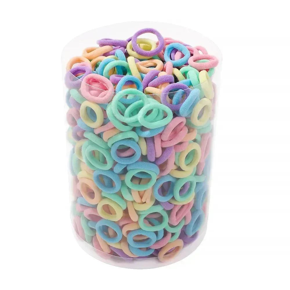 200PCS Baby Girls Colorful Nylon Elastic Hair Bands Ponytail Hold Small Hair Tie Rubber Bands Scrunchie Hair Accessories Gifts