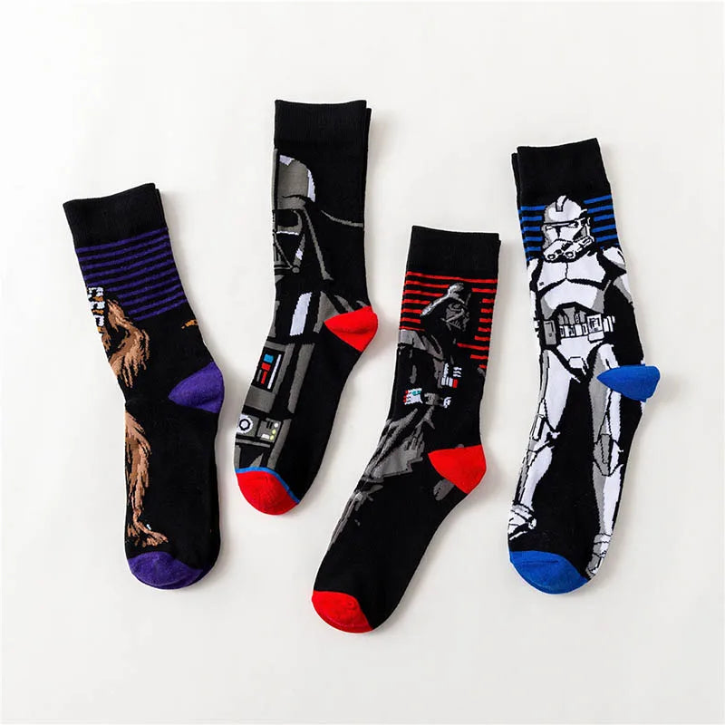 2023 New Autumn Winter Star Wars Movie Men socks Master Yoda R2-D2 Cosplay Socks Wookiee Jedi Knight Novelty Women's Socks 37-45