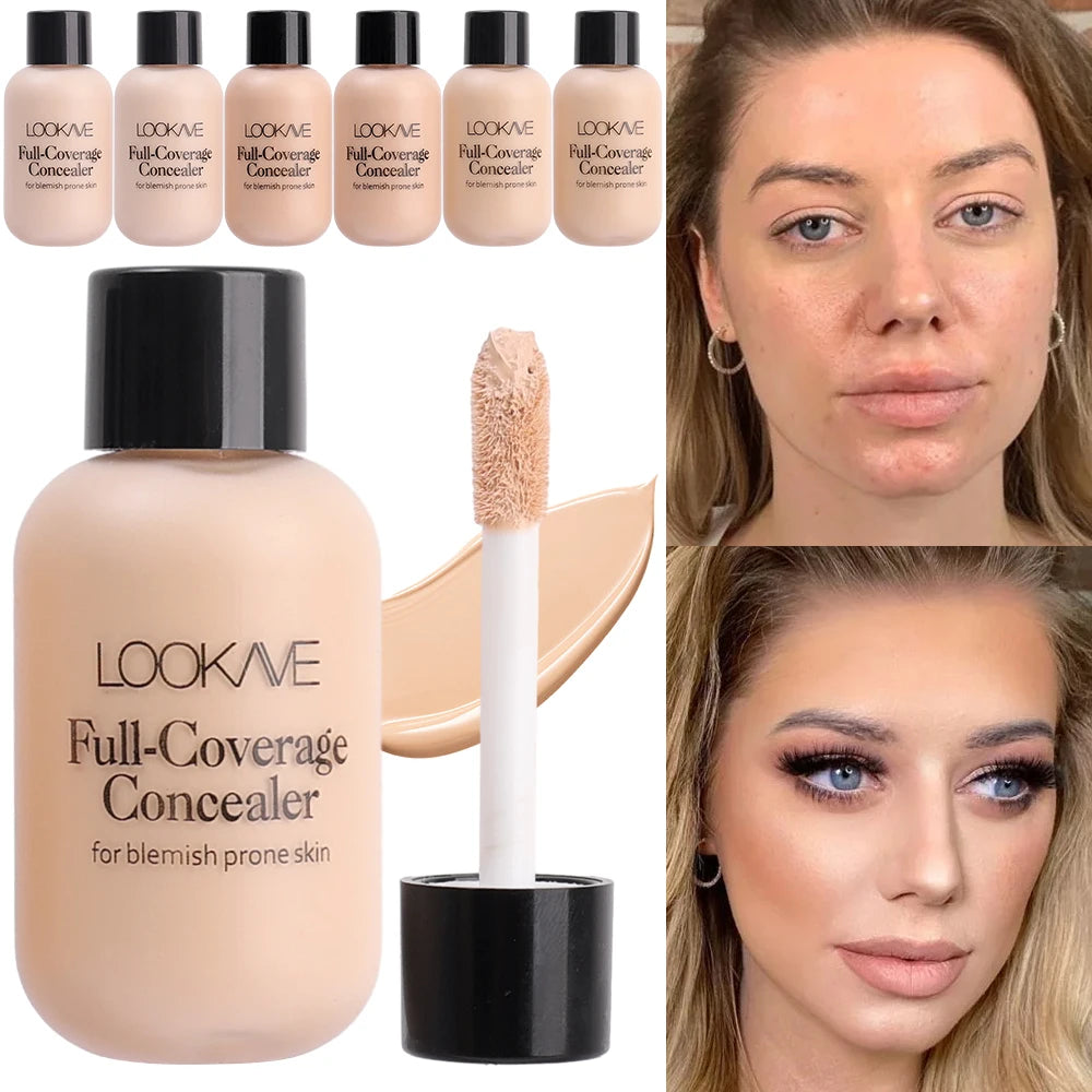 Mini Liquid Concealer Foundation Cream Texture Covers Acne Marks Dark Circle Multifunction Face Makeup Lasting Brighten Cosmetic