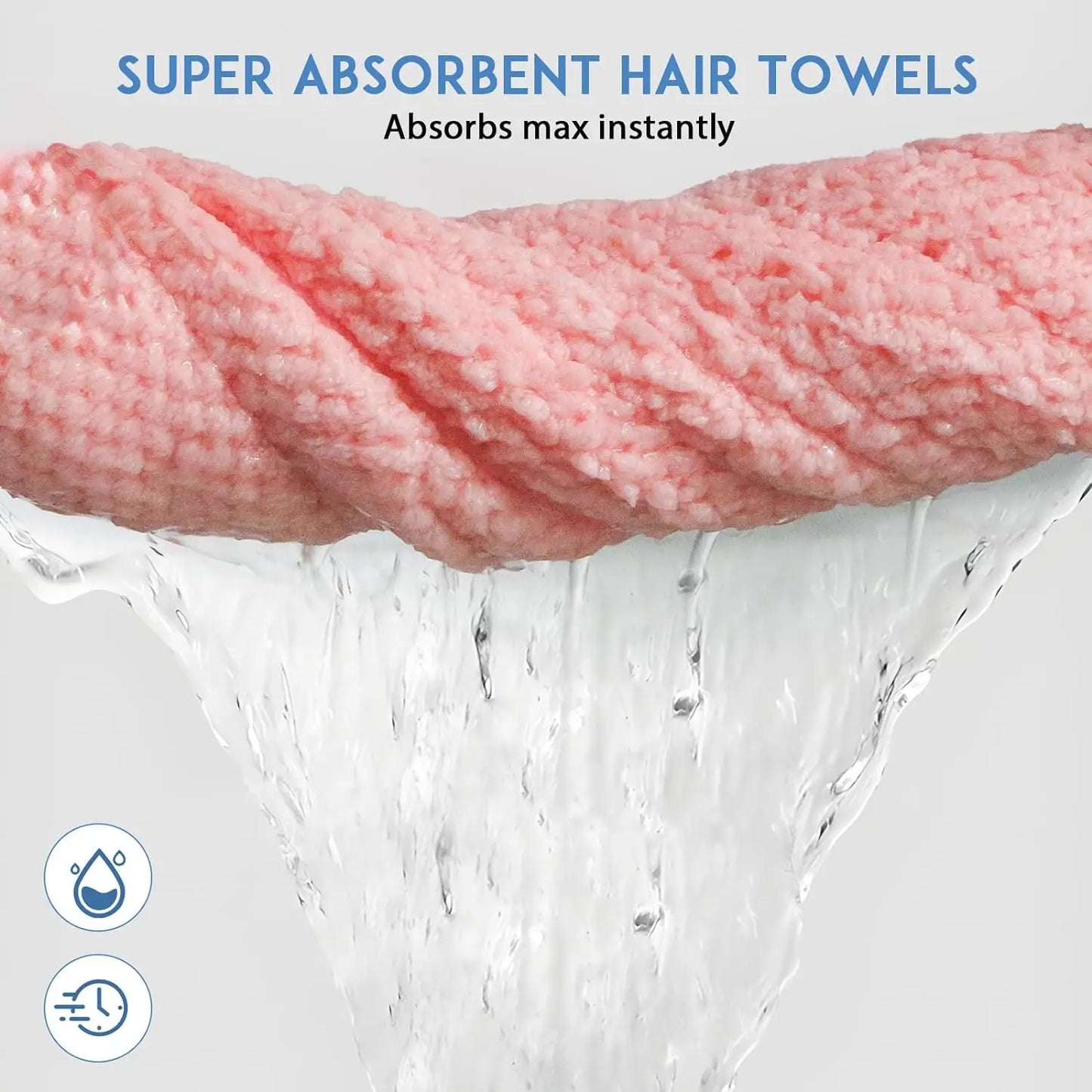 1pc Large Absorbent Hair Towel, Microfiber Soft Drying Towel With Stretch For Wet Curly Hair, Long Hair, Anti-Frizz Drying Quick