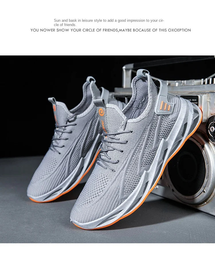 Shoes men 2024 new style trend men's shoes breathable lace-up running shoes Korean version lightweight casual sports shoes men