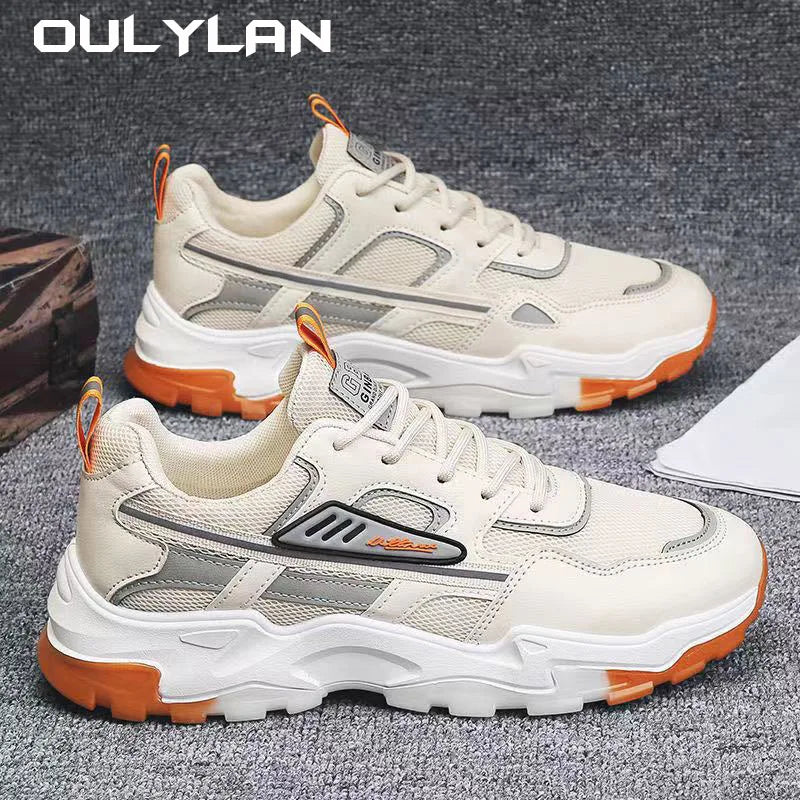 Oulylan Men's Breathable Mesh Running Sneakers Running Shoes Anti-skid Sports Running Shoes Men Fashion Sports Outdoor Shoes