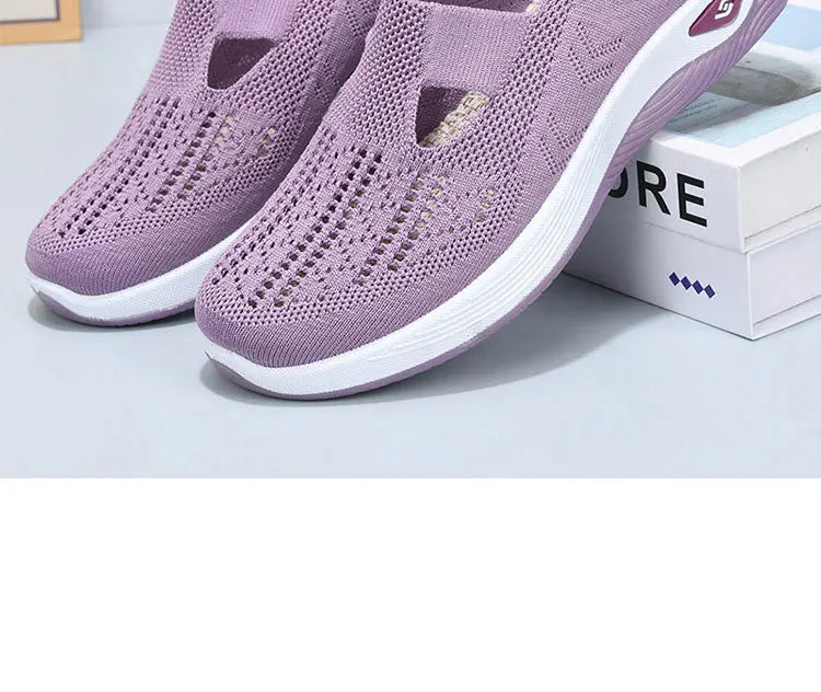 New Sports Shoes Women's Shoes Versatile Lightweight Anti Slip Casual Running Women's Mesh Breathable Flat Sole Zapatos De Mujer