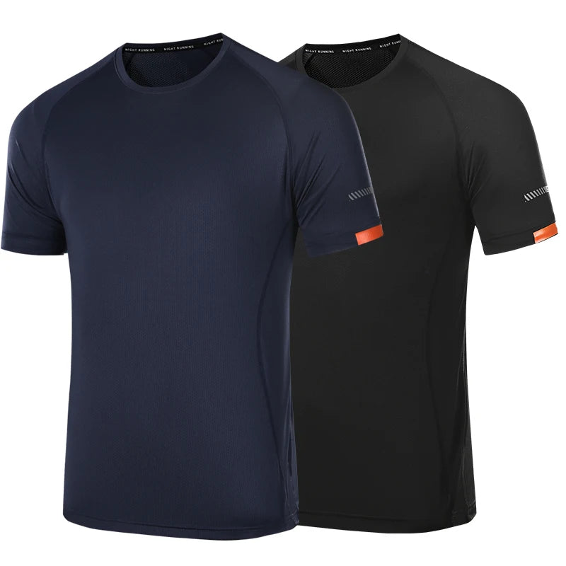 Men's Quick Dry Short Sleeve Gym Running Moisture Wicking Round Neck T-Shirt Training Exercise Gym Sport Shirt Tops Lightweight