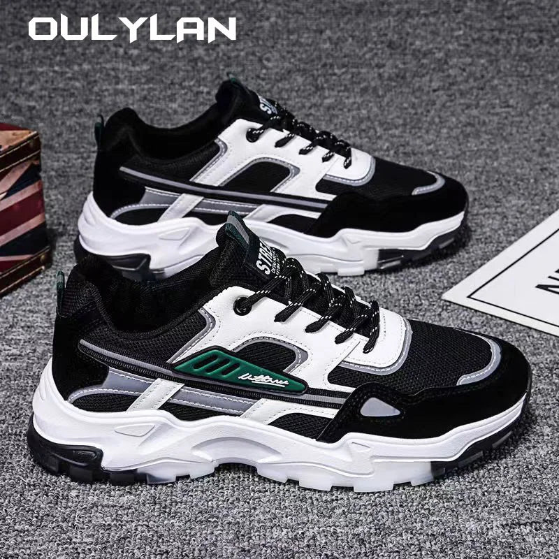 Oulylan Men's Breathable Mesh Running Sneakers Running Shoes Anti-skid Sports Running Shoes Men Fashion Sports Outdoor Shoes