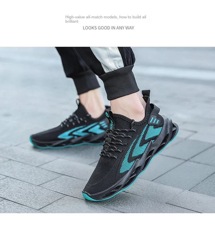 Shoes men 2024 new style trend men's shoes breathable lace-up running shoes Korean version lightweight casual sports shoes men