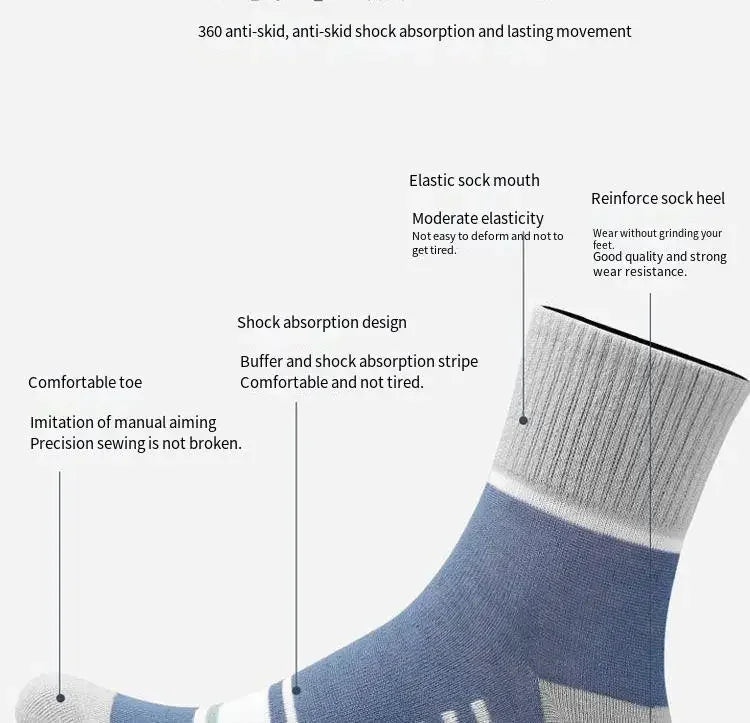 Men's Pure Cotton Socks Spring Striped Casual Socks Men's Anti-odor Antibacterial Business Socks High Quality Sports Sock Meias