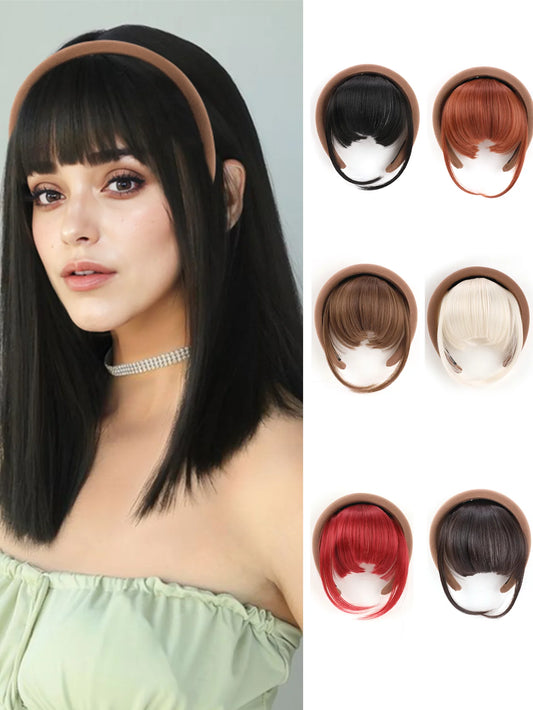 Detachable Magic Paste Headband Synthetic Fake Bangs Hair , Synthetic Wigs Headband  Bangs for Women Girls