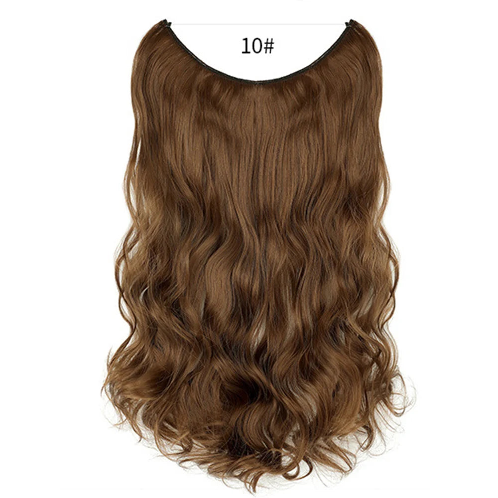 No Clip Synthetic Wave Hair Extensions Invisible Curly wig  Accessorie Hairpieces Heat Resistant Long Hair For Women  Hairextens