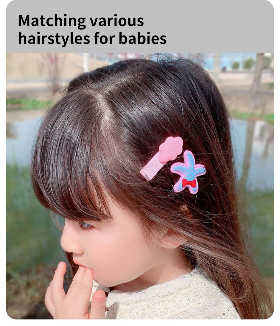 14Pcs Cartoon Baby Hair Clip Set Flower Fruit Baby Girl Barrettes Bangs Hairpins Kids Hair Accessories