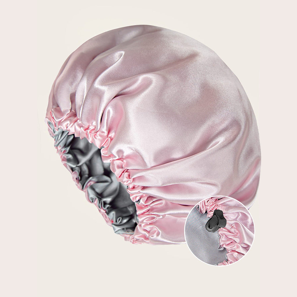 Wholesale Satin Bonnet for Sleeping Silky Bonnet Cap Large Double Layer Reversible Adjustable Sleep Bonnet Used To Hair Care