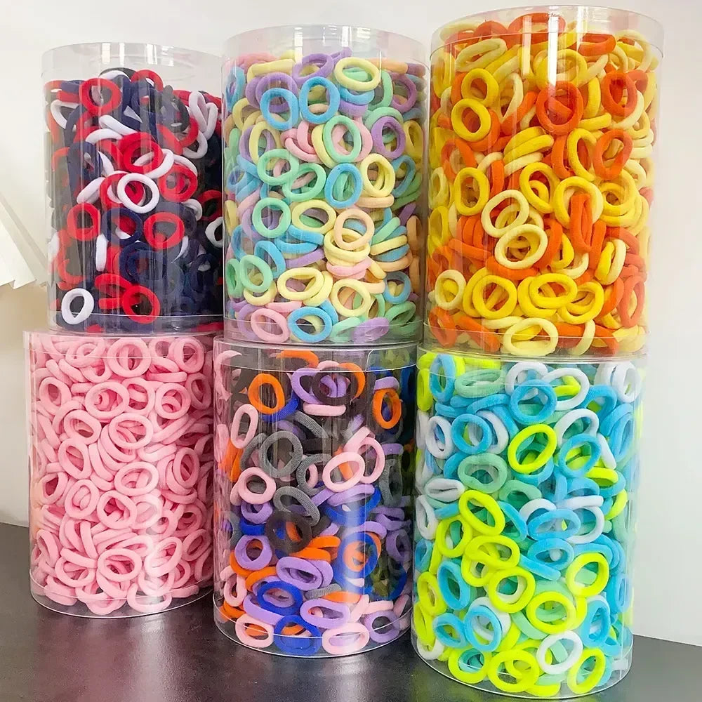 200PCS Baby Girls Colorful Nylon Elastic Hair Bands Ponytail Hold Small Hair Tie Rubber Bands Scrunchie Hair Accessories Gifts