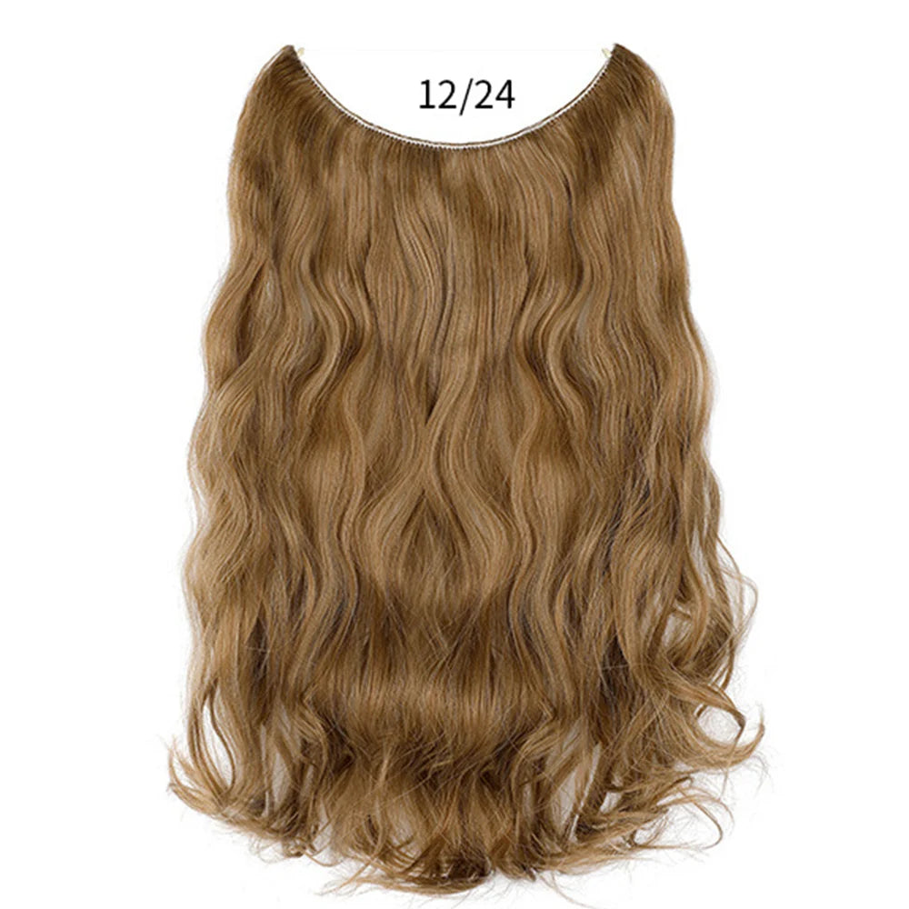 No Clip Synthetic Wave Hair Extensions Invisible Curly wig  Accessorie Hairpieces Heat Resistant Long Hair For Women  Hairextens