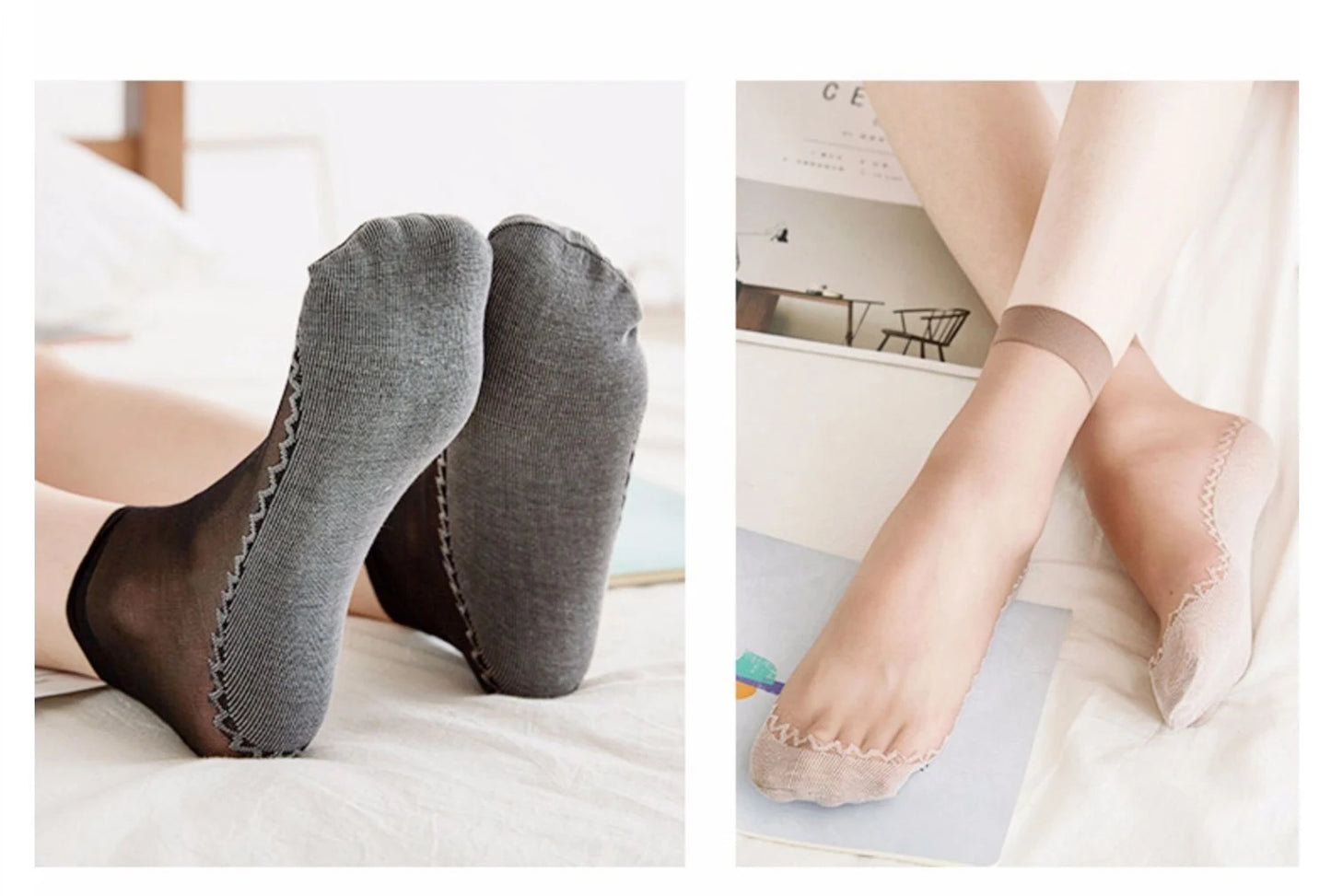 10pairs Womens Anti-Slip Cotton Socks ,Sweat Absorbing Anti-Slip Cotton Bottom Stretch Socks