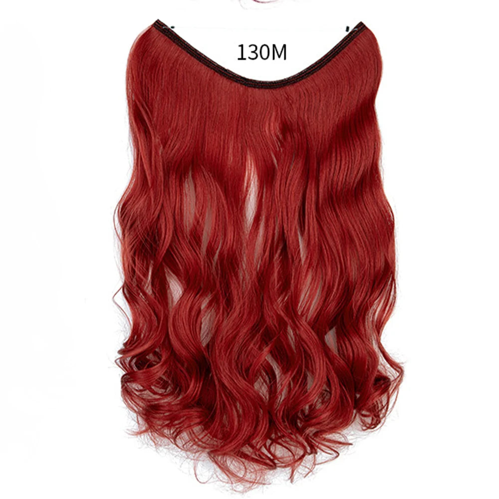 No Clip Synthetic Wave Hair Extensions Invisible Curly wig  Accessorie Hairpieces Heat Resistant Long Hair For Women  Hairextens