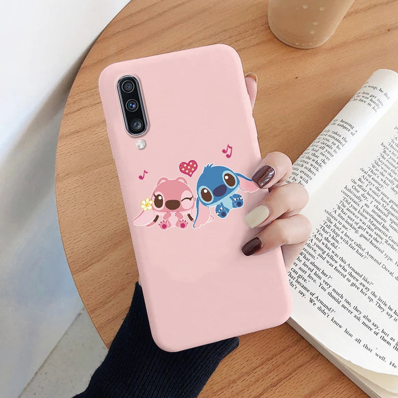 For Samsung Galaxy A70 A50 A50S A30S Camera Protect Soft Cover Silicone Cute Cartoon Lilo Stitch Case Funda For Samsung A 50 Bag