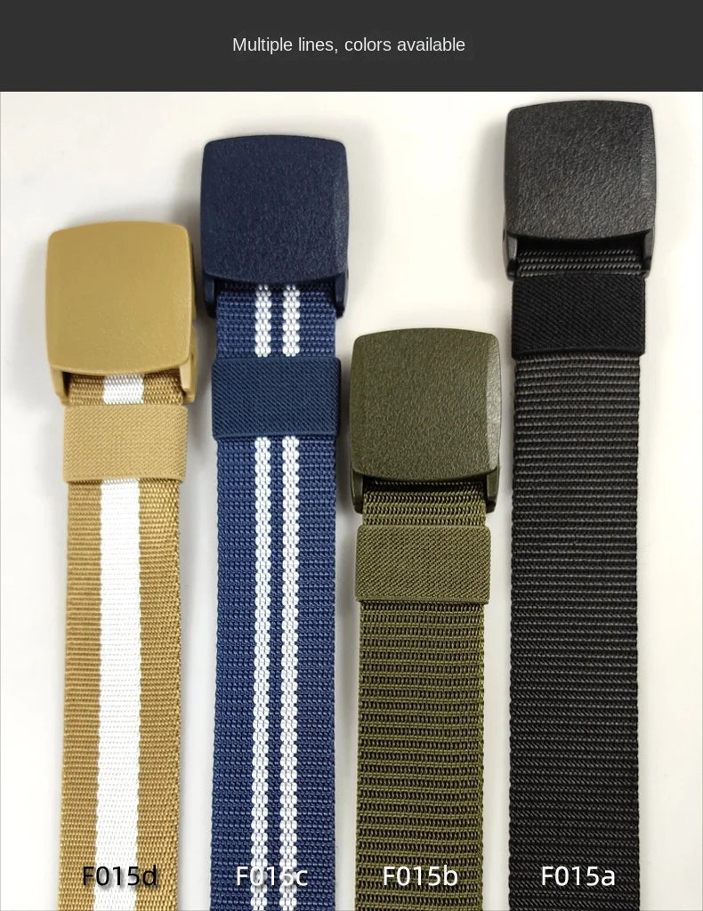 Black  Green White Red Blue Men Automatic Buckle Nylon Belt Waist Canvas Belts Outdoor Strap Travel Sports Belt for Women