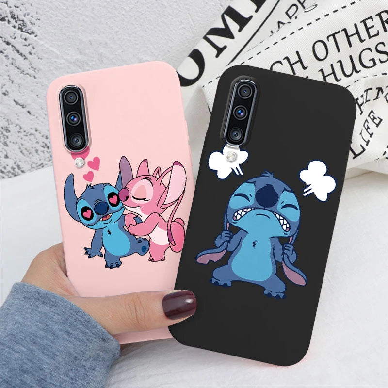 For Samsung Galaxy A70 A50 A50S A30S Camera Protect Soft Cover Silicone Cute Cartoon Lilo Stitch Case Funda For Samsung A 50 Bag