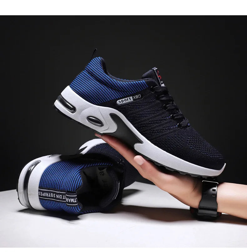 New Trendy Fashion Shoes Men's Breathable Lace-Up Running Shoes Light Casual Sports Wear Resistant Mesh Shoes