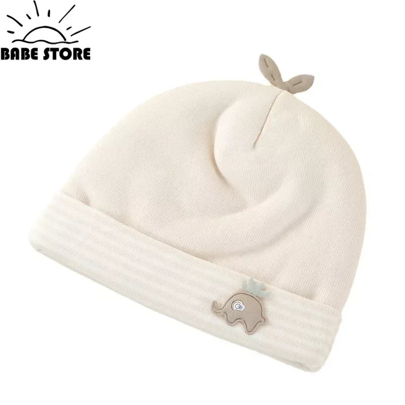 0-6 Months Baby Hats Newborn Beanie Winter Warm Thicker Cotton Soft Elastic Baby Cap for Girls Boys Infant Bonnet Accessories