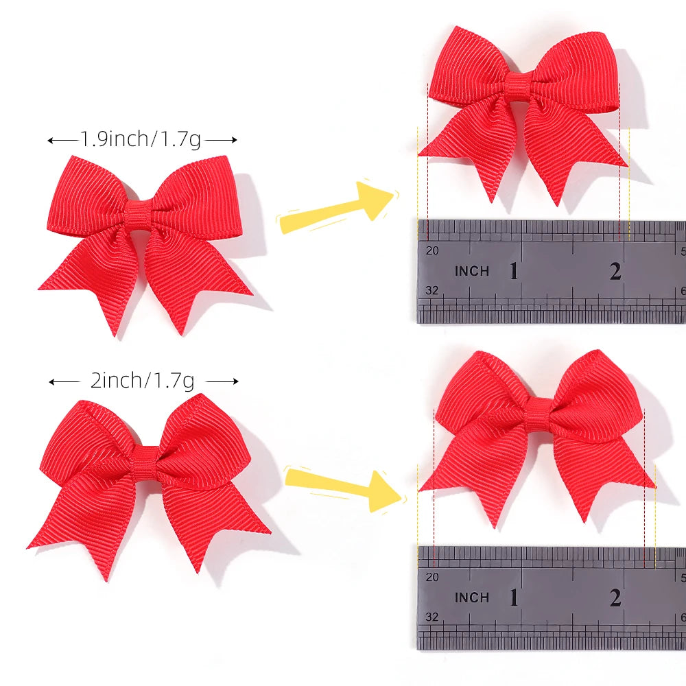 10Pcs/Set New Cute Solid Ribbon Bowknot Hair Clips for Baby Girls Handmade Bows Hairpin Barrettes Headwear Kids Hair Accessories