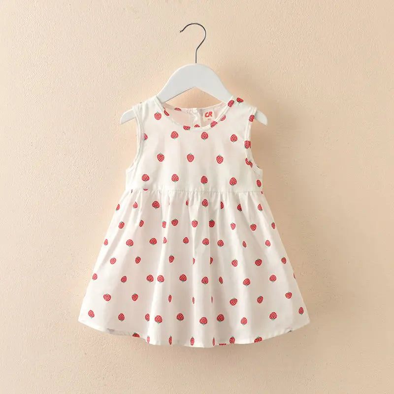 Girls Dress Summer Floral Pattern Children'S Skirt 100% Cotton Sundress Cute Comfortable Baby Beach Wear Kids Casual Clothes