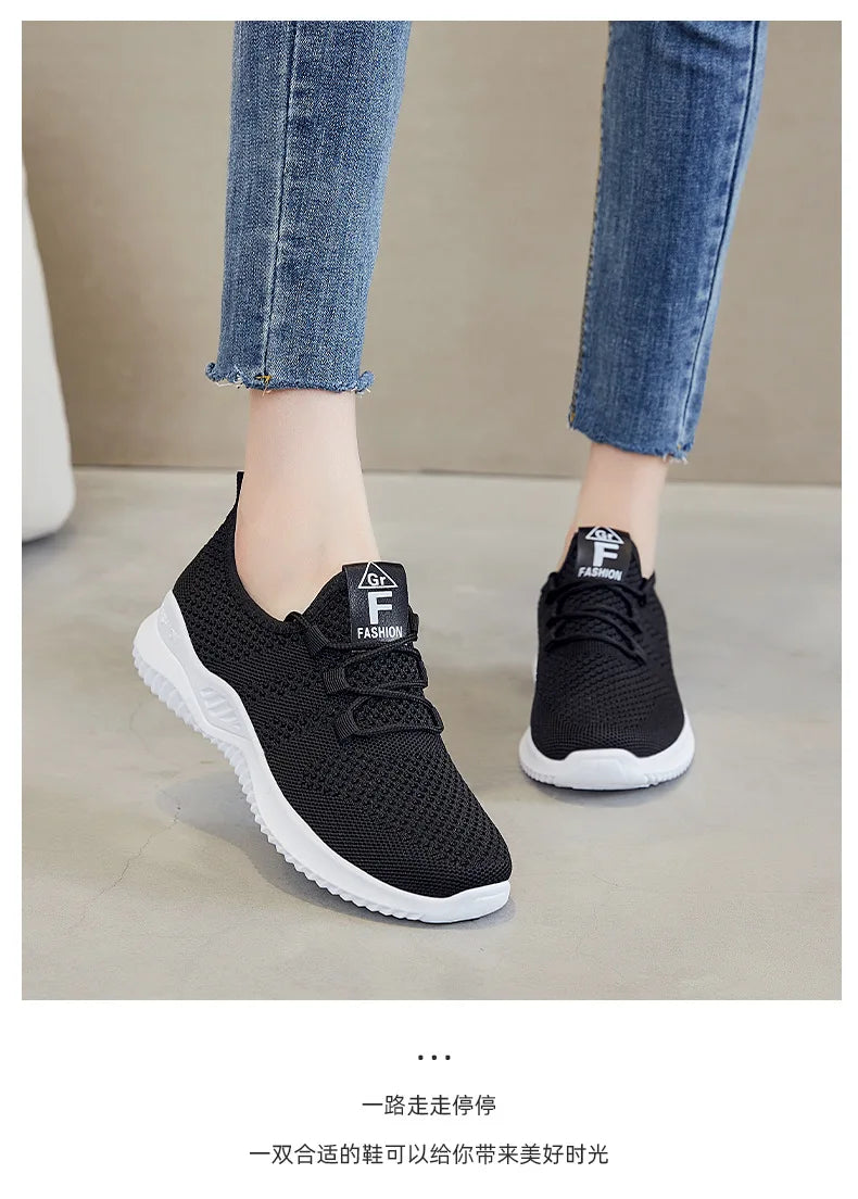 Women's shoes 2024 mesh breathable comfortable sports shoes soft sole lightweight fashion casual shoes